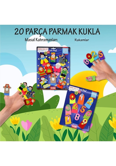 2 Set - 20 Parça Tox Masal Kahramanları Ve Rakamlar Parmak Kukla
