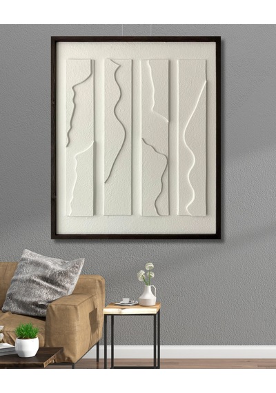 Dekoratif Minimal, 3d Kum Dokulu El Yapımı Soyut Tablo, Tabloda Yeni Boyut-57501