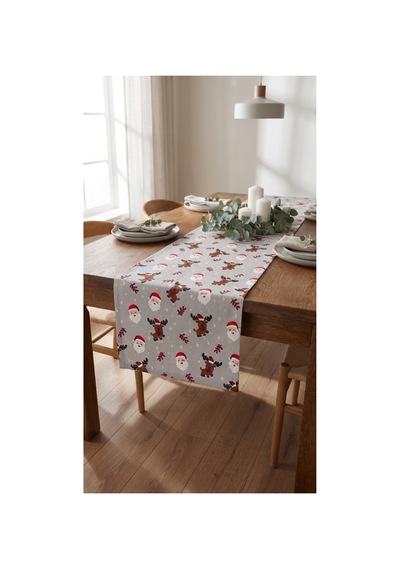 Duck Kumaş Runner 40x150 Cm Yılbaşı Noel Baba Ve Geyik Desenli, Su İtici Leke Tutmaz Dekoratif Masa Şeridi Gri - 935358161 Gri Duck Kumaş Runner 40x150 Cm Yılbaşı Noel Baba Ve Geyik Desenli, Su İtici Leke Tutmaz Dekoratif Masa Şeridi Gri - 935358161 Gri