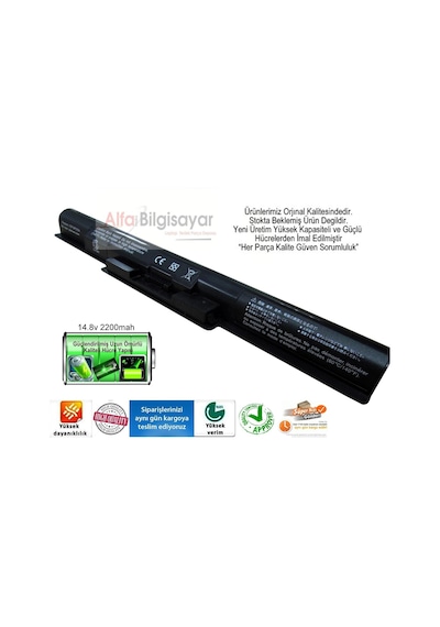 Alfabilgisayar Sony Uyumlu Vaio Svf1532S2E. Svf1532J1E. Svf1532Qst Batarya Yüksek Perfo