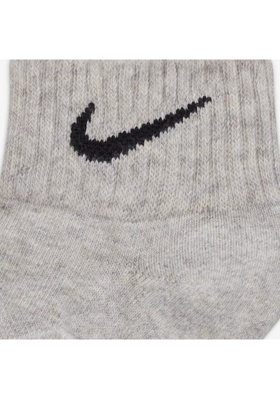 Nike Performance Cushioned Quarter 3 Pack Sock Unisex Pamuklu Yarım Bilekli 3 Lü Çorap Beyaz Gri Siyah Beyaz - Gri - Siyah
