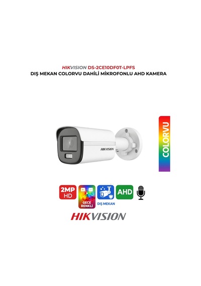 2mp Colorvu Mikrofonlu Kamera Ds-2ce10df0t-lpfs 2.8mm