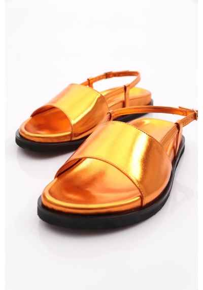 Dgn 3015 Kadin Kalin Bantli Sandalet 3015-2261-R13813 Turuncu
