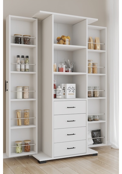 Aeka Ae-2204 Avrasya Çok Amaçlı 2 Kapaklı Raflı Çekmeceli Kiler Mutfak Dolabı Modern Tasarım 170x138x77,5 Beyaz Aeka Ae-2204 Avrasya Çok Amaçlı 2 Kapaklı Raflı Çekmeceli Kiler Mutfak Dolabı Modern Tasarım 170x138x77,5 Beyaz