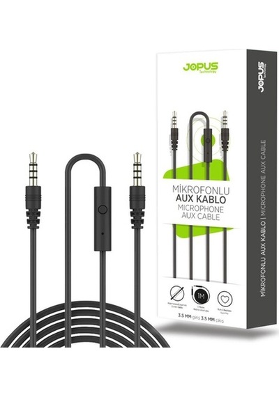 Jopus Aux Kablosu Ja-09 3.5Mm Mikrofonlu Siyah