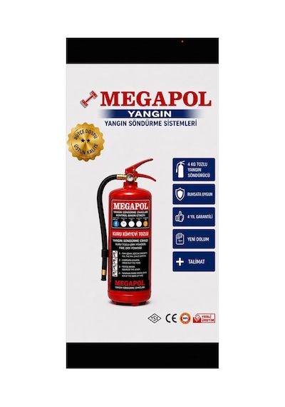 4 Kg Marin Tekne Sertifikalı Abc Kuru Kimya Tozlu Yangın Söndürme Cihazı, Yangın Söndürme Tüpü, Yangın Söndürücü, Yangın Söndürme Cihazları