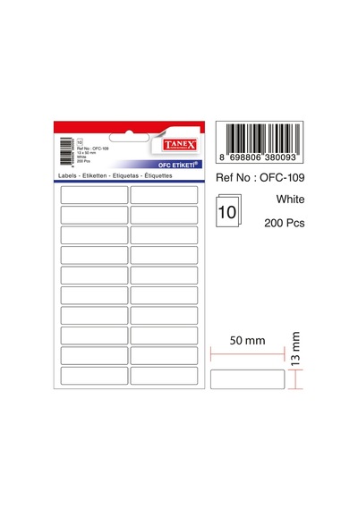 Tanex Ofc-109 Beyaz Ofis Etiketi