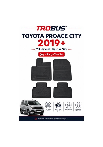 Trobus Toyota Proace City 2019 Ve Sonrası 7 Koltuk 2d Havuzlu Paspas