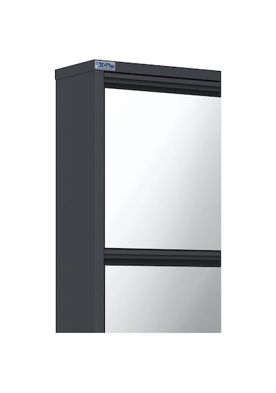 Ceha 4'lü Metal Ayakkabılık - Antrasit/Aynalı K.AYK-4/A/P7024