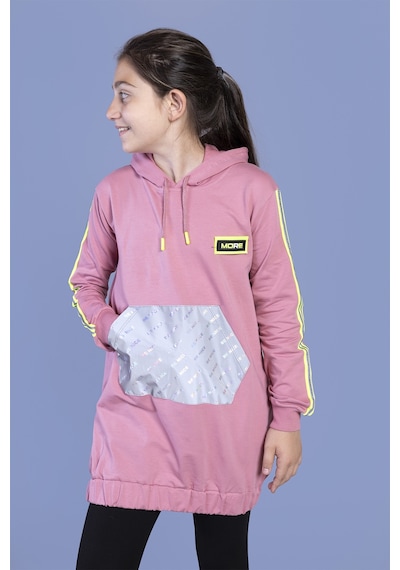 Toontoy Kız Çocuk Kanguru Cepli Reflektör Detaylı Sweatshirt Gülkurusu