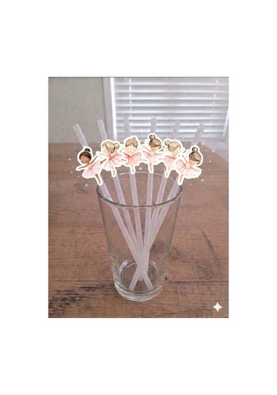 12 Li Balerin Pipet Ve 12 Li Cupcake Kürdan Süsü Seti. Beyaz