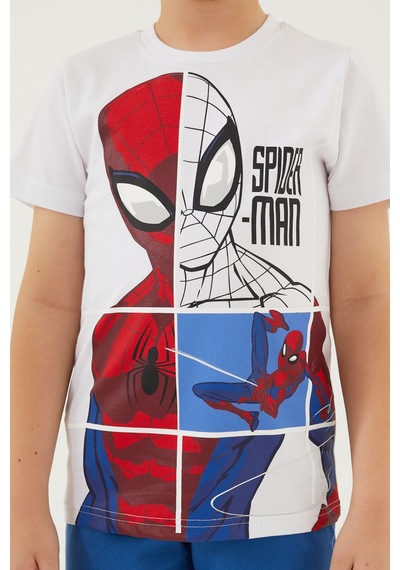 Spiderman Hero Man Beyaz Erkek Çocuk Kapri Takım Beyaz