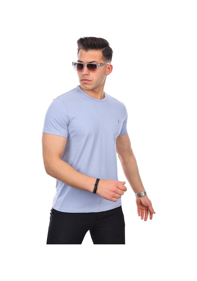 Erkek Slim Fit Bisiklet Yaka Tişört Açık Mavi Erkek Slim Fit Bisiklet Yaka Tişört Açık Mavi