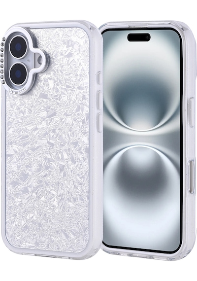 Apple Uyumlu iPhone 16 Kılıf Taşlı Tasarımlı Zore Kapi Kapak Gümüş