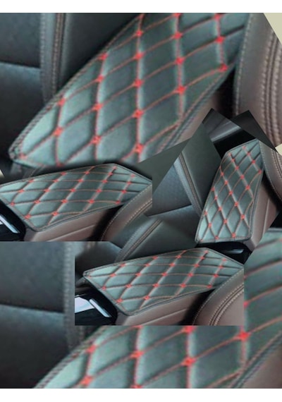 Rapıd Spaceback Uyumlu Oto,araç Kolçak Minderi Kırmızı