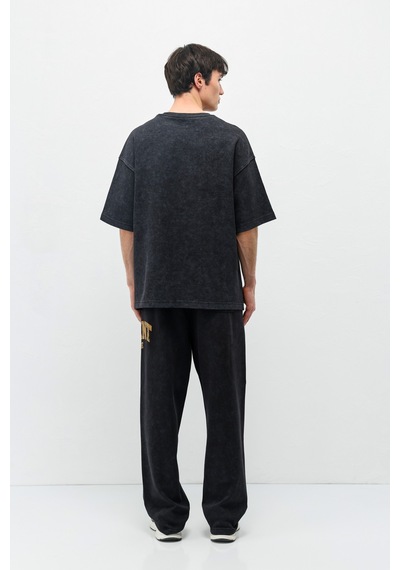 Oversize Baskılı Eşofman Takım V90-27 Siyah