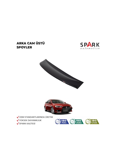 Mitsubishi Lancer 2007-2017 Yıl Aralığı Uyumlu Arka Cam Üstü Spoyler Siyah