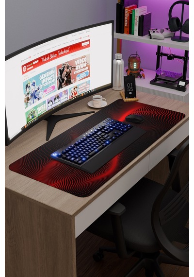 Noktalar Kaymaz Dikişli Kauçuk Oyuncu Mousepad V1 - 90x40 Xxl Gaming Mouse Pad Fare Altlığı