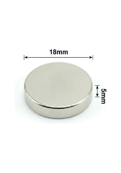 2 Adet - 18x5 Mm Neodyum Mıknatıs Neodim Magnet Yuvarlak