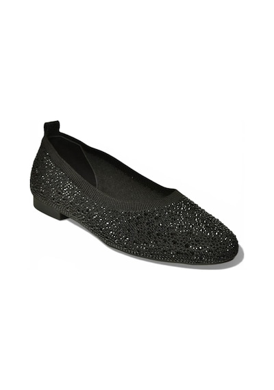 Fox Shoes Y820411004 Siyah Triko Kumaş Kadın Babet Siyah