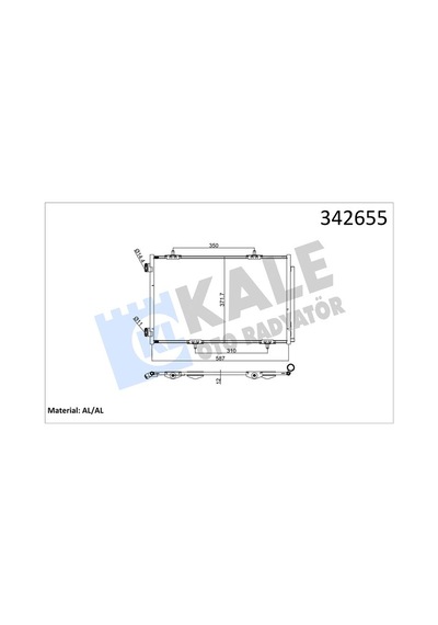 Kale 342655 Klima Radyatörü Kondanser - Citroen C-elysee 2012- 1.2 Vtı 9674994280