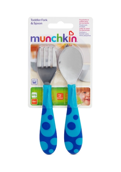 Munchkin Eğitici Ergonomik Çatal ve Kaşık Seti Mavi 2'li Mavi