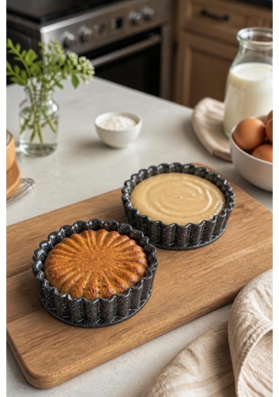 Busstier Mini Alüminyum Döküm Kek Kalıbı Seti 2 Adet Çap 11 Cm Dayanıklı Ve Yapışmaz Tasarım Tart Diğer
