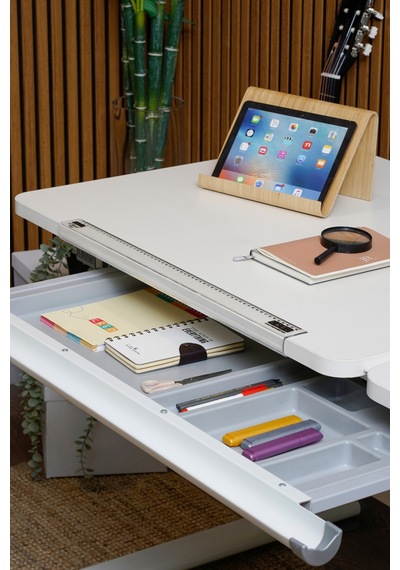 Vega Basic Yükseklik Ve Eğim Ayarlı Beyaz Çalışma Masası, Çekmeceli Bilgisayar Ve Ofis Masası, Gri Gri Vega Basic Yükseklik Ve Eğim Ayarlı Beyaz Çalışma Masası, Çekmeceli Bilgisayar Ve Ofis Masası, Gri Gri