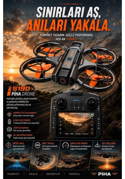 S190 Fırçasız Motor 2batarya&25dakika Uçuş 720p Çift Kamera Taşıma Çantalı Drone