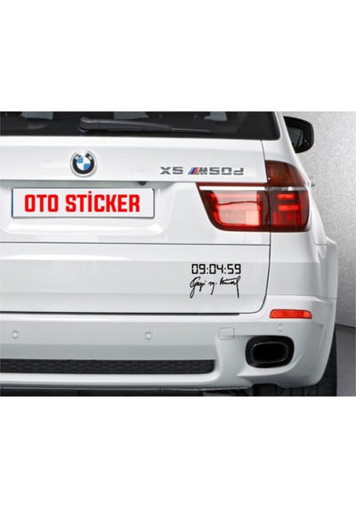 Gazi M.kemal Imza-dijital Saat Sticker 30 20,5 Cm