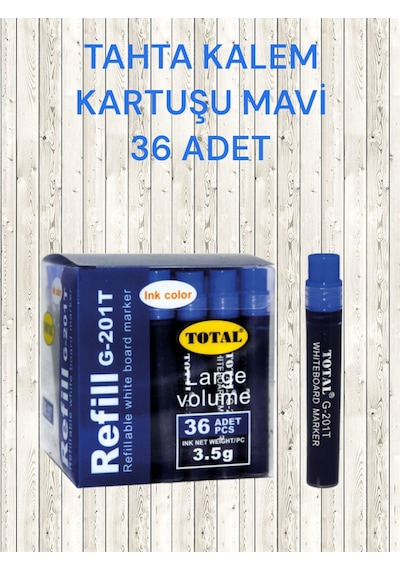 Tahta Kalem Kartuşu 36 Adet Mavi