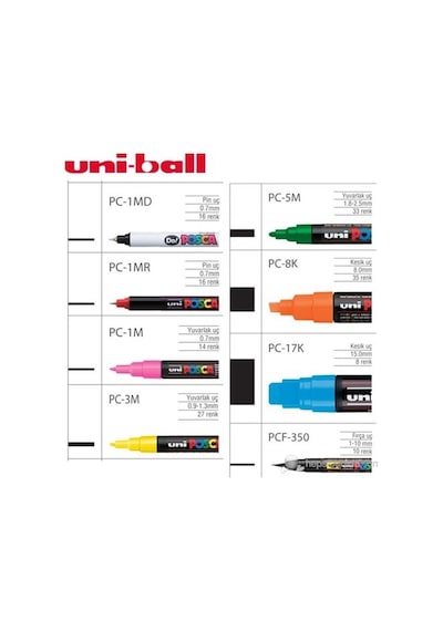 Uni Pc-3m Posca Poster Markörü Siyah