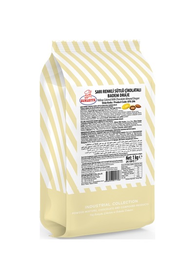 Ovalette Sarı Renkli Sütlü Çikolatalı Badem Draje 1 Kg