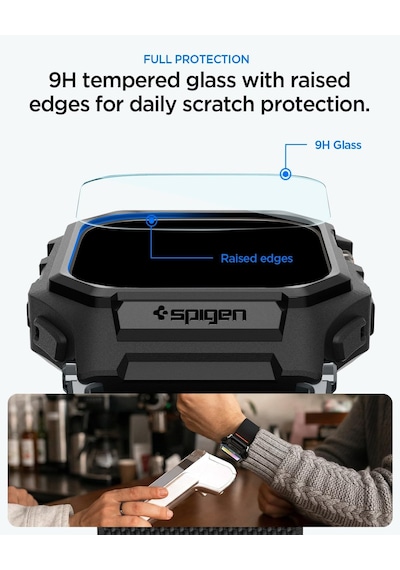 Apple Watch 49mm Ultra 4/3/2/1 İle Uyumlu Ekran Koruyuculu Kılıf Lite Fit Pro + Glas.tr Slim Hd Matte Black - Acs11415 Çok Renkli