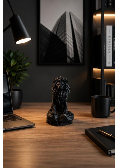 Aslan Figürlü Dekoratif Biblo Modern Masaüstü Ofis Dekoru Ev Dekorasyonu 7 X 12 Cm
