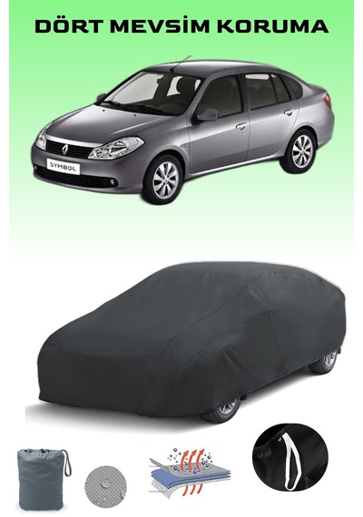 Siyah, Renault Symbol 2, Araba Brandası, Oto Örtüsü, Araba Çadırı Siyah
