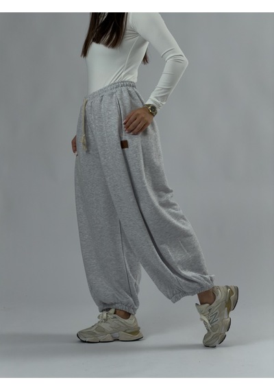 Cocopelli Gri Oversize Kadın Baggy Pantolon Coc3430