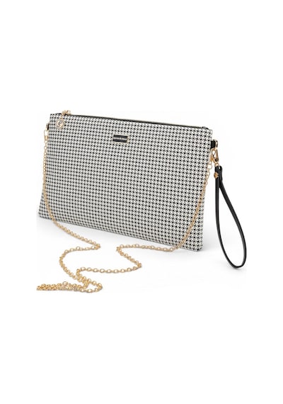 Silver Polo Siyah - Siyah Kaz Ayağı Ekose Kadın Portföy Ve Clutch El Çantası Sp1034