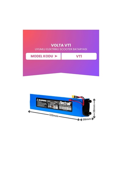 Volta Vt1 Batarya Ultra Yüksek Kapsite 36v 12.800 Mah Elektrikli Scooter Bataryası