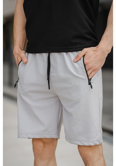 Oksit Sams Fermuarlı Detaylı Dokuma Slim Fit Likralı Erkek Bermuda Şort 001
