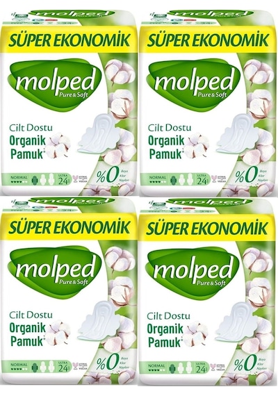 Molped Pure & Soft Süper Ekonomik Hijyenik Ped Normal 4 x 24'lü