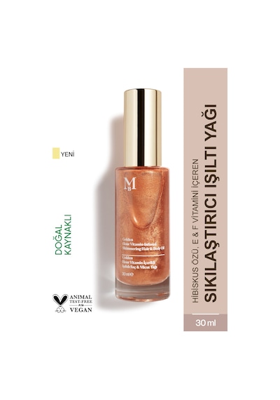 Misbahçe Golden Hour Vitamin İçerikli Işıltılı Saç Ve Vücut Yağı Vanilya 30 Ml