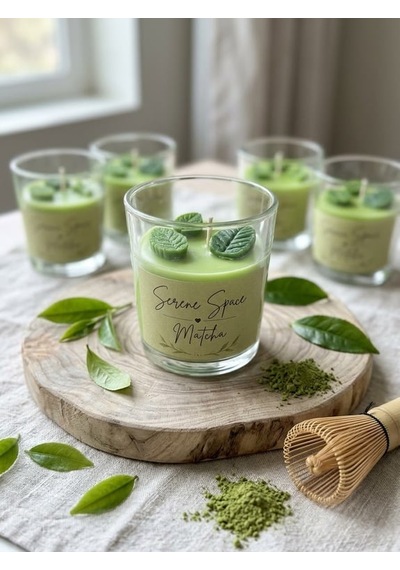 Dekoratif Matcha Kokulu Bardak Mum 110 Gr 10'li Paket