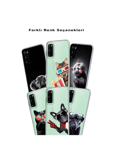 Samsung Galaxy Note 10 Lite İle Uyumlu 1mm Slim Fit Köpek 2 050e Baskılı Şeffaf Kılıf