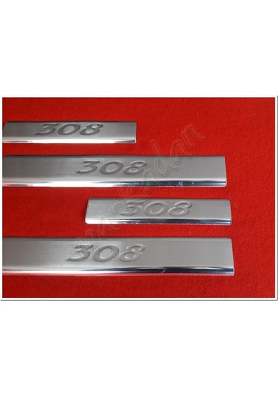 Markadan Peugeot 308 Krom Kapı Eşiği Baskı 2007-2013 4 Parça  Pasl