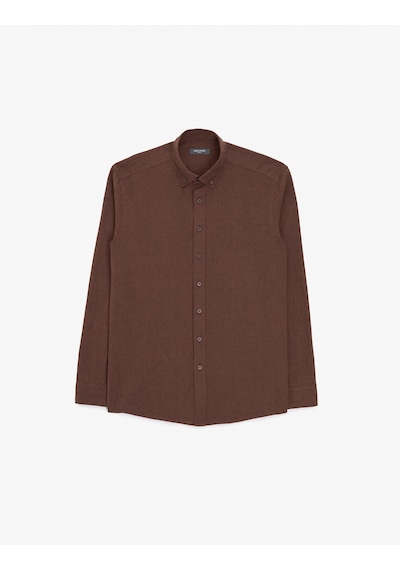 Pierre Cardin Erkek Koyu Kahverengi Gömlek Desenli 50325356-vr084