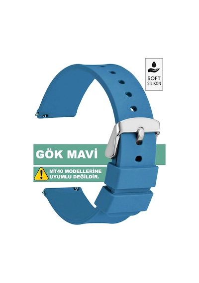 Tcl Mt42 Mt42x Mt43 Mt46 Family Saat Uyumlu Silikon Saat Kordonu Kayışı Slk Gök Mavi Sku: Smg8690010094858