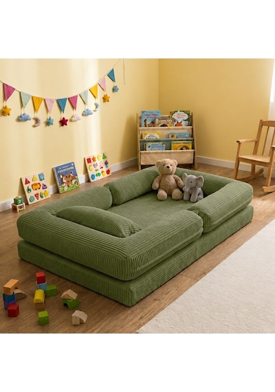 Miniwood Montessori Yatak Oyun Alanlı Bebek Yer Yatağı Sünger Çocuk Karyola 102 x 150 CM