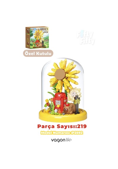 Panlos Yko Serisi Kapibara Figürlü Ay Çiçeği Modeli 219 Parça Oyuncak Blok Yapım Seti Ff-p2592