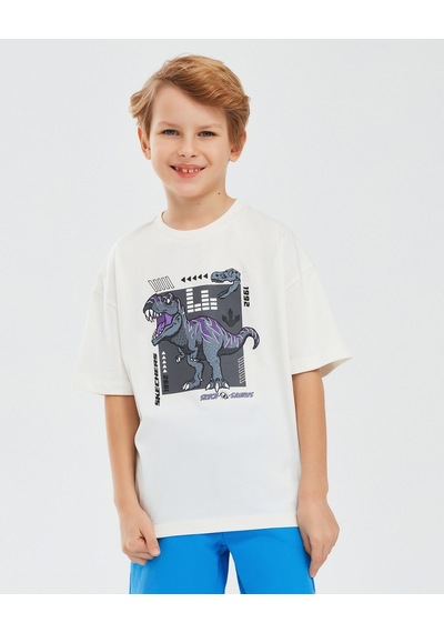 Skechers Graphic Tee B Short Sleeve Büyük Erkek Çocuk Kırık Beyaz Tshirt Sk241085-102